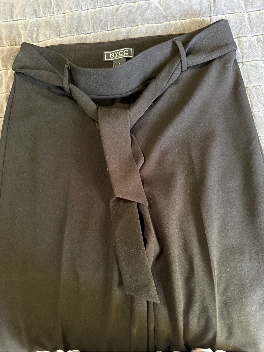 NY&C Black Wide-Leg Pants with Waist Tie
